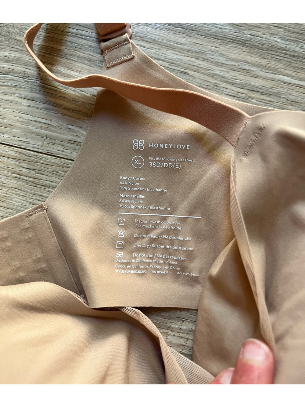 Honeylove Women’s CrossOver Bra Sand - Size XL (38D/DD(E)) - Picture 3 of 5